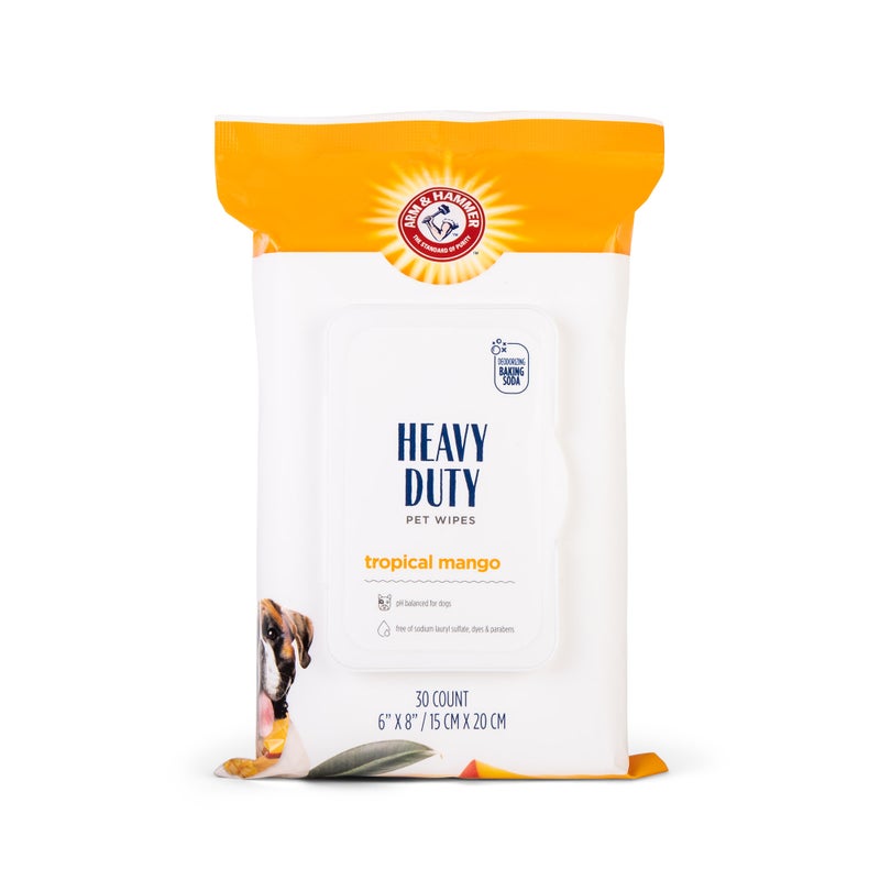 Arm & Hammer Pets Dog Puppy Heavy Duty Multi Purpose Gentle Bath Wipes Cleaning Grooming