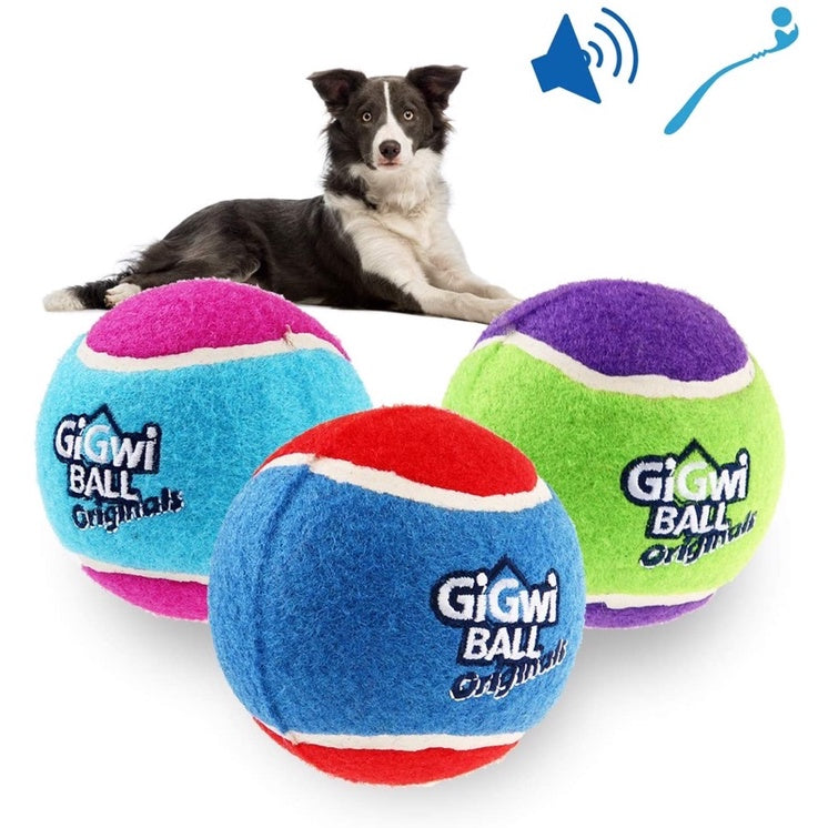 Gigwi 3 Pack Tennis Ball Dog Toy