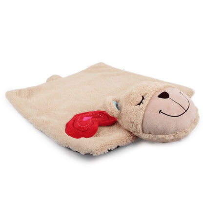 All For Paws AFP Pups Bear Blanket with Heartbeat Dog Toy