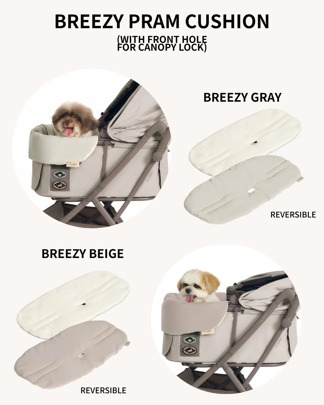 FikaGo Pram Cushion Dog Cat Stroller Guard