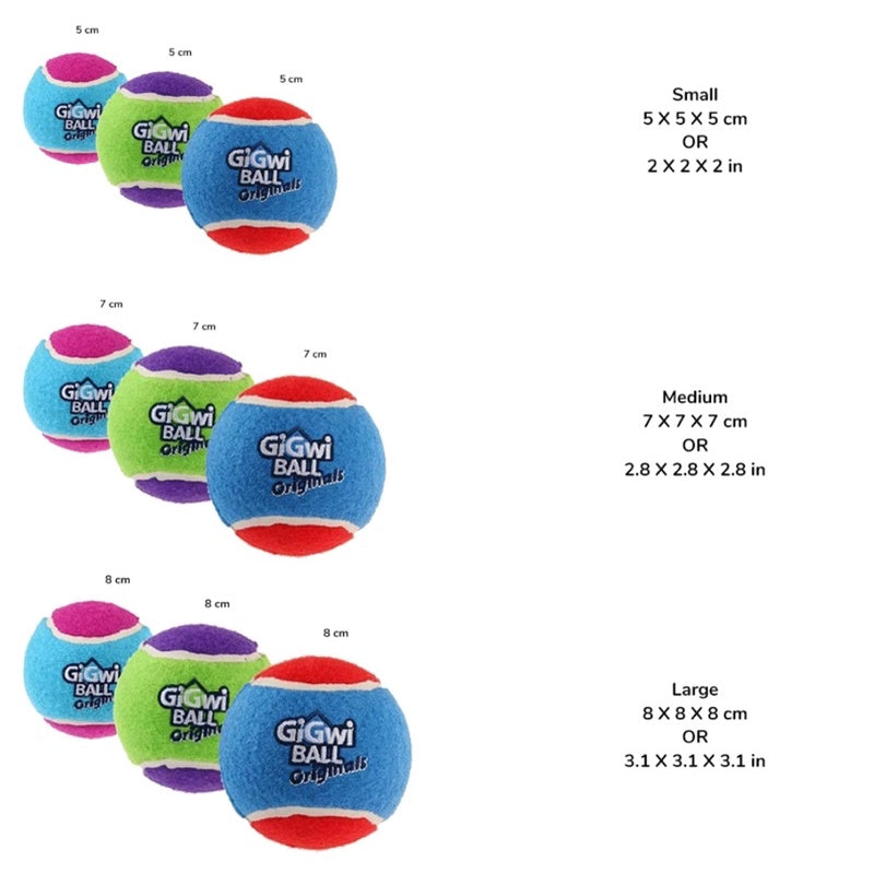 Gigwi 3 Pack Tennis Ball Dog Toy