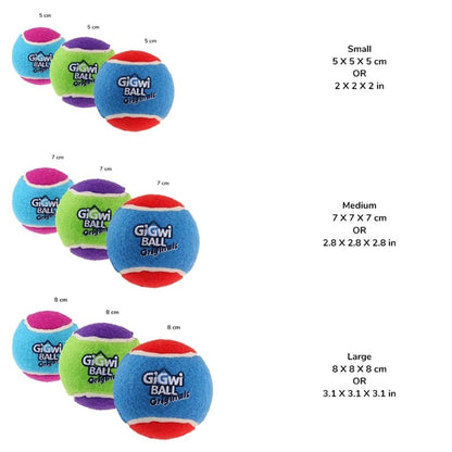 Gigwi 3 Pack Tennis Ball Dog Toy