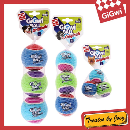 Gigwi 3 Pack Tennis Ball Dog Toy