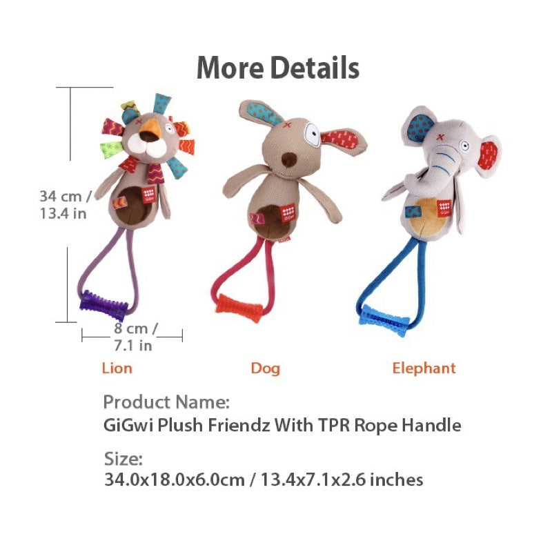 Gigwi Plush Friendz Tug Dog Toy