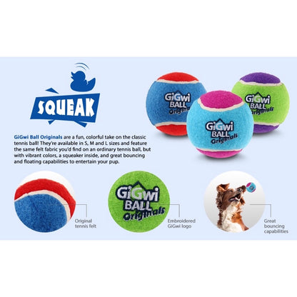 Gigwi 3 Pack Tennis Ball Dog Toy