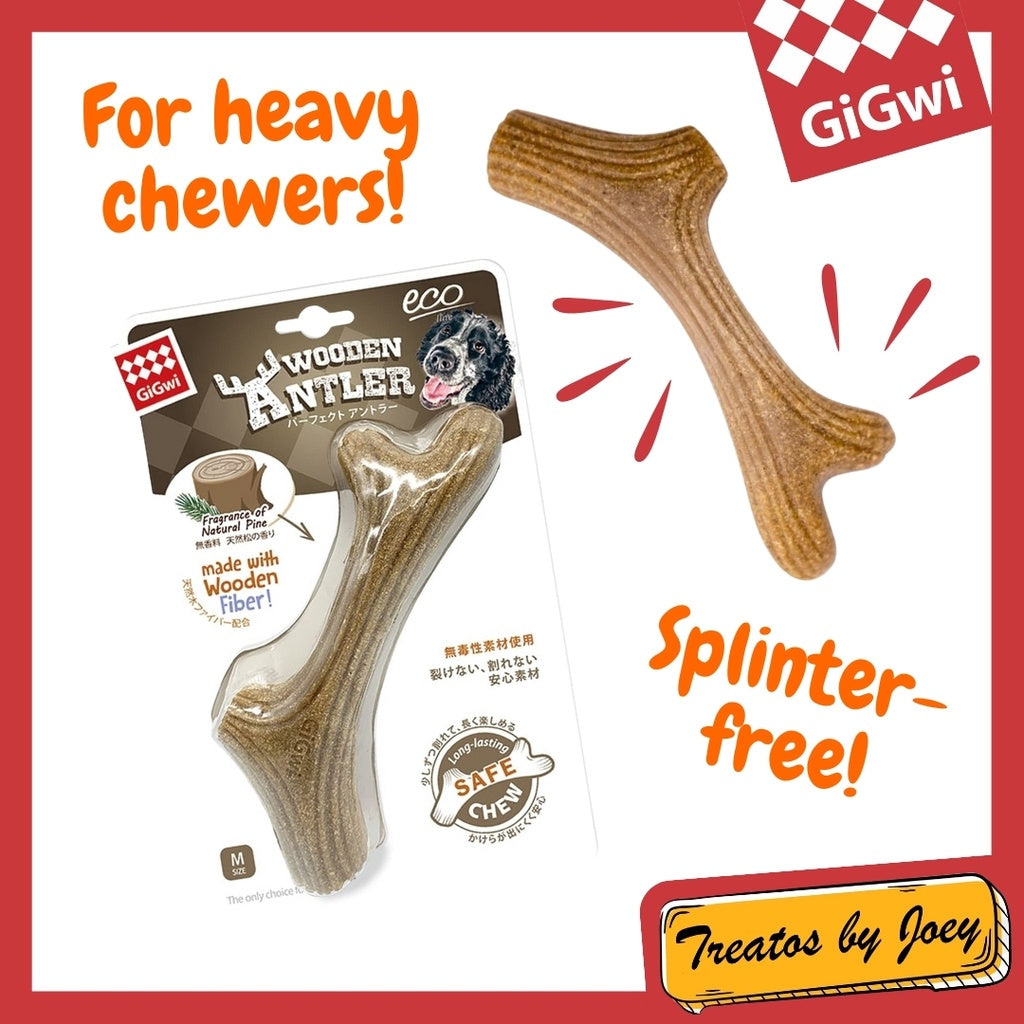 GiGwi Wooden Antler Chew Dog Toy