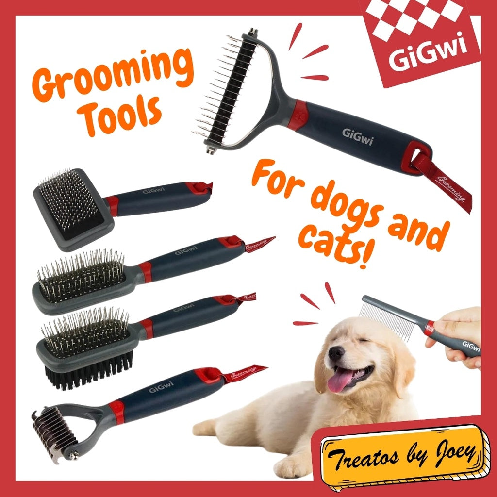 GiGwi GROOMING TOOLS Slicker Brush Combinated Comb Dual Head Stainless Steel Dematting Deshedding