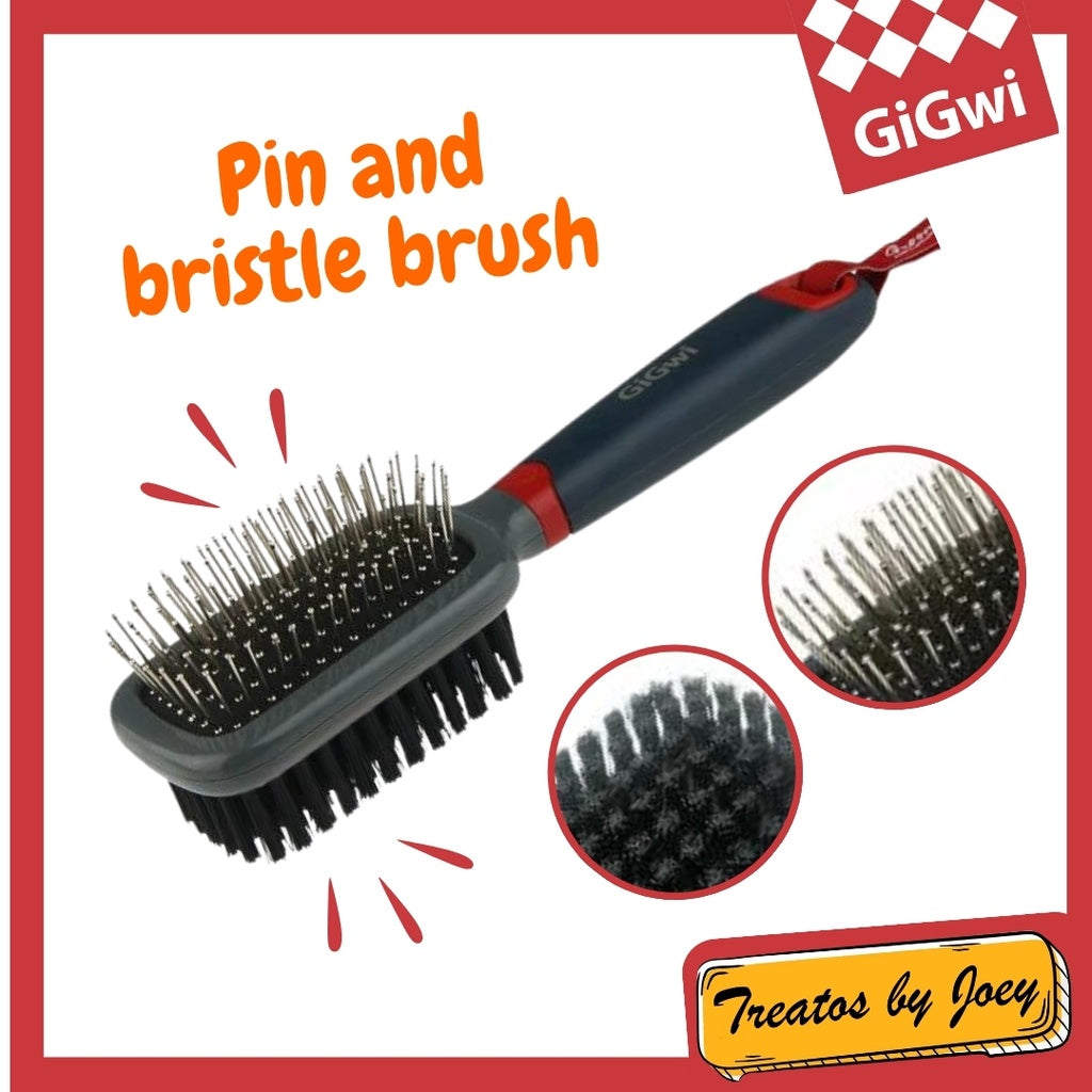 GiGwi GROOMING TOOLS Slicker Brush Combinated Comb Dual Head Stainless Steel Dematting Deshedding