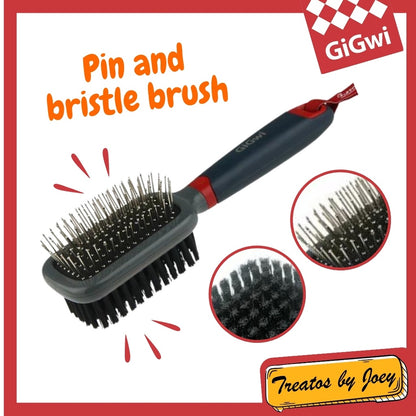 GiGwi GROOMING TOOLS Slicker Brush Combinated Comb Dual Head Stainless Steel Dematting Deshedding