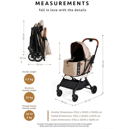 FikaGo Free To Go 2.5 Pet Stroller Dog Cat Stroller