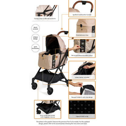 FikaGo Free To Go 2.5 Pet Stroller Dog Cat Stroller